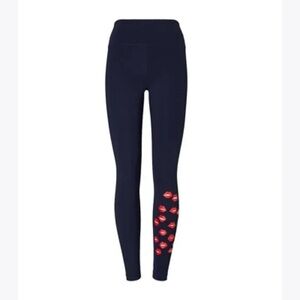 Tory Sport - Lips Placed Graphics Leggings in Navy size XS